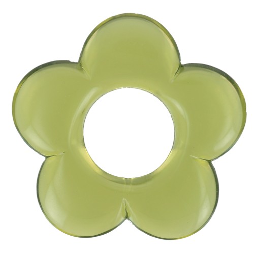 Colgante de flor de 21 mm en resina transparente Oliva x1
