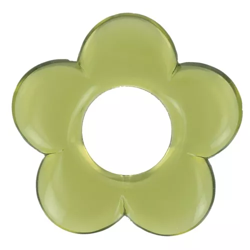 Colgante de flor de 21 mm en resina transparente Oliva x1