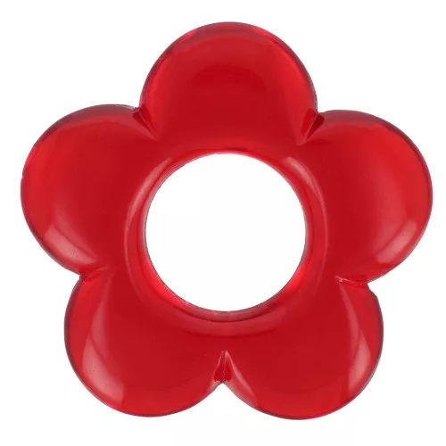 Colgante de flor de 21 mm en resina transparente Rojo x1