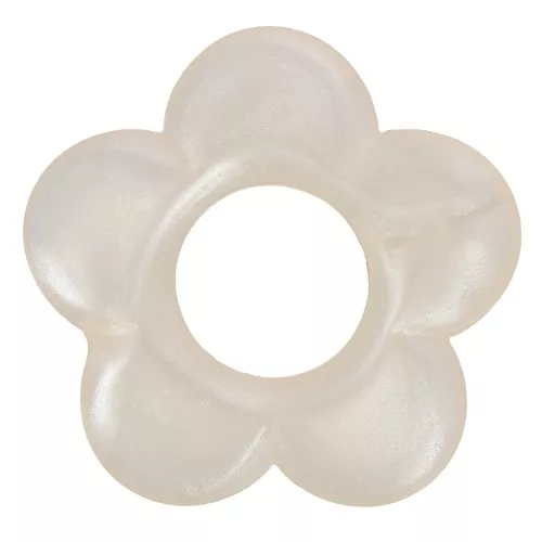 Colgante flor de resina opaca marfil 21 mm x1