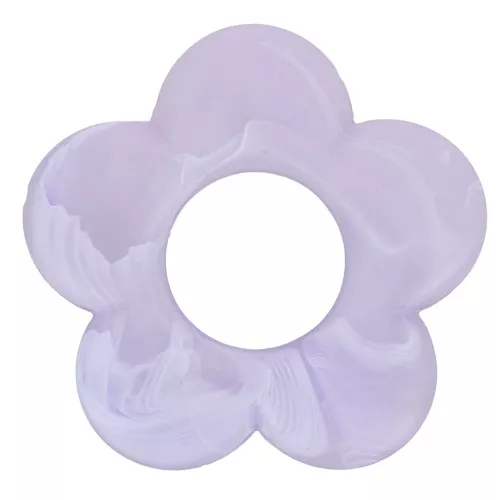 Colgante de resina mate lila de 21 mm de flor x1