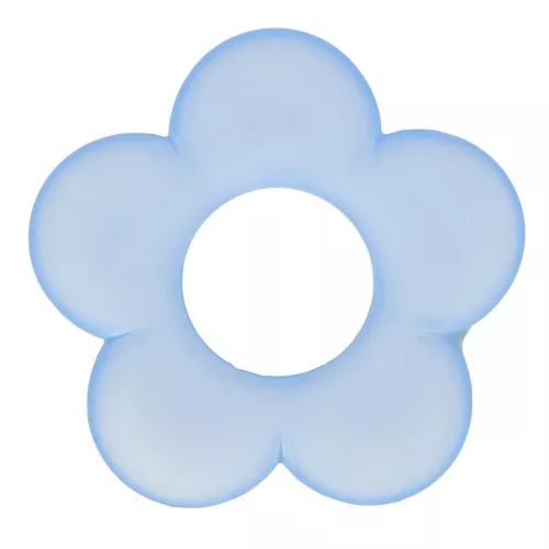Colgante Flor de Resina Transparente 21mm Azul Claro Mate x1