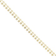 Cadena de fantasía con pequeñas estrellas de 7 mm - Dorado x50cm