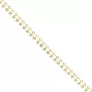Cadena de fantasía con pequeñas estrellas de 7 mm - Dorado x50cm