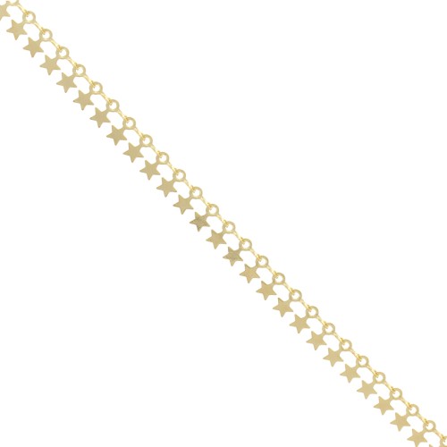 Cadena de fantasía con pequeñas estrellas de 7 mm - Dorado x50cm