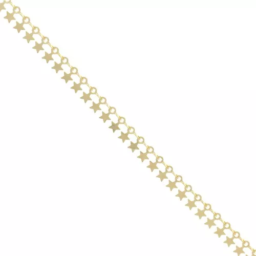 Cadena de fantasía con pequeñas estrellas de 7 mm - Dorado x50cm