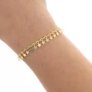 Cadena de fantasía con pequeñas estrellas de 7 mm - Dorado x50cm