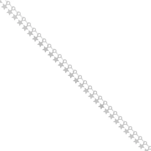 Cadena de fantasía con pequeñas estrellas 7 mm - Plata x50cm