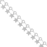 Cadena de fantasía con pequeñas estrellas 7 mm - Plata x50cm