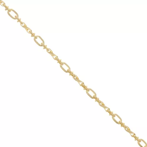 Cadena de fantasía redonda rectángulo 5,4 mm - Dorado x50cm