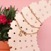 Cadena de fantasía redonda rectángulo 5,4 mm - Dorado x50cm