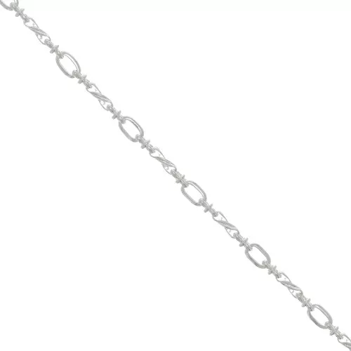 Cadena de fantasía redonda rectángulo 5.4 mm - Plateado x50cm