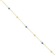 Cadena Forçat con bolitas y ojo en resina epoxi 4 mm - Dorado x50cm|raw }}