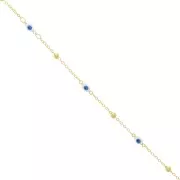 Cadena Forçat con bolitas y ojo en resina epoxi 4 mm - Dorado x50cm