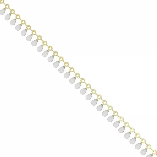 Cadena de fantasía con pequeñas gotas en resina epoxi 7 mm - Dorado x50cm