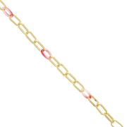 Cadena rectangular con anillas de acetato de 7 mm - Dorado - Multicolor x50cm|raw }}