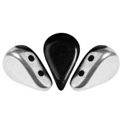 Cuentas de vidrio Amos® by Puca® 5x8 mm - Jet Silver x10g
