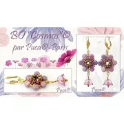 Cuentas de vidrio Amos® by Puca® 5x8 mm - Jet Silver x10g