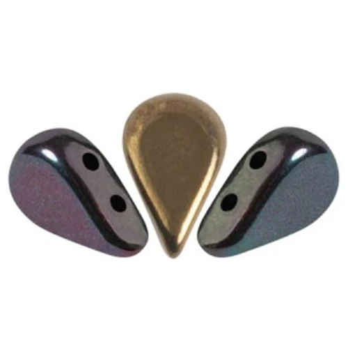 Cuentas de vidrio Amos® by Puca® 5x8 mm - Jet Iris Luster x10g