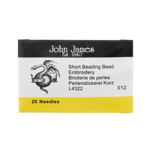 Agujas de abalorios John James de 32,5 mm - tamaño 12 x25