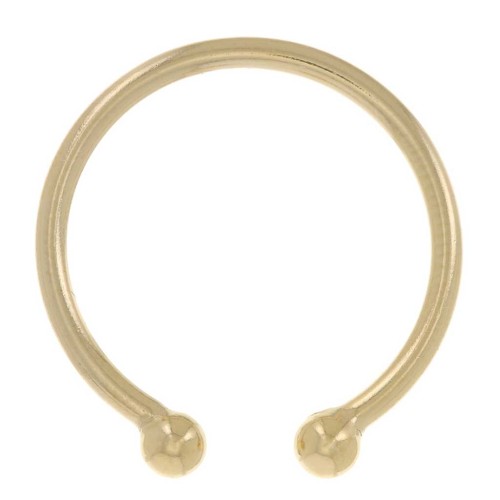 Anillo fino y ajustable con 2 bolitas - Talla 48 a 58 - Gold filled x1