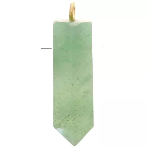 Colgante Péndulo de piedra preciosa 26x8 mm - Aventurina - Plata de Ley 925 Dorada