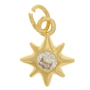 Charm Estrella del Norte con óxido de circonio 10x8 mm - Dorado con oro fino x1|raw }}