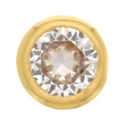 Colgante redondo con óxido de zirconio de 6 mm - Dorado - Cristal x1|raw }}