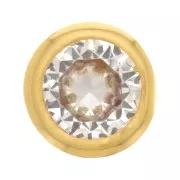 Colgante redondo con óxido de zirconio de 6 mm - Dorado - Cristal x1