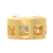 Colgante redondo con óxido de zirconio de 6 mm - Dorado - Cristal x1