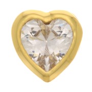 Colgante Corazón con óxido de zirconio de 7 mm - Dorado - Cristal x1|raw }}