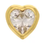 Colgante Corazón con óxido de zirconio de 7 mm - Dorado - Cristal x1