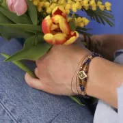 Colgante Corazón con óxido de zirconio de 7 mm - Dorado - Cristal x1