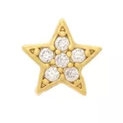 Colgante estrella con  óxido de zirconio  5 mm - Dorado - Cristal x1