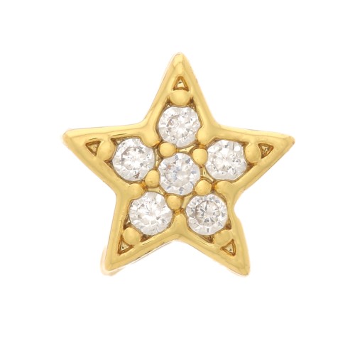 Colgante estrella con óxido de zirconio 5 mm - Dorado - Cristal x1