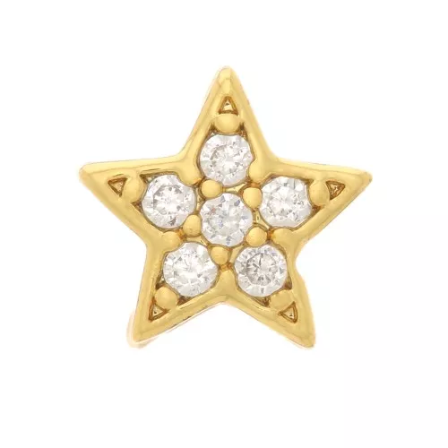 Colgante estrella con óxido de zirconio 5 mm - Dorado - Cristal x1