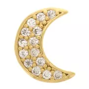 Colgante Luna con óxido de zirconio 8x6 mm - Dorado - Cristal x1