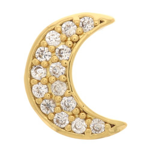 Colgante Luna con óxido de zirconio 8x6 mm - Dorado - Cristal x1
