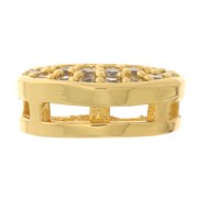 Colgante Luna con óxido de zirconio 8x6 mm - Dorado - Cristal x1