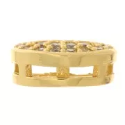 Colgante Luna con óxido de zirconio 8x6 mm - Dorado - Cristal x1