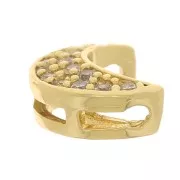 Colgante Luna con óxido de zirconio 8x6 mm - Dorado - Cristal x1