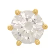 Colgante redondo con óxido de zirconio 8 mm - Dorado - Cristal x1
