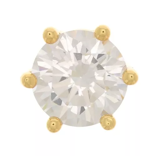 Colgante redondo con  óxido de zirconio 8 mm - Dorado - Cristal x1