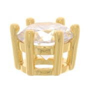 Colgante redondo con  óxido de zirconio 8 mm - Dorado - Cristal x1