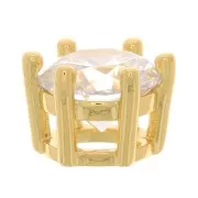 Colgante redondo con óxido de zirconio 8 mm - Dorado - Cristal x1