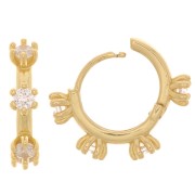 Ganchos Pendientes criollo con óxido de zirconio de 18mm - Dorado - Cristal x2