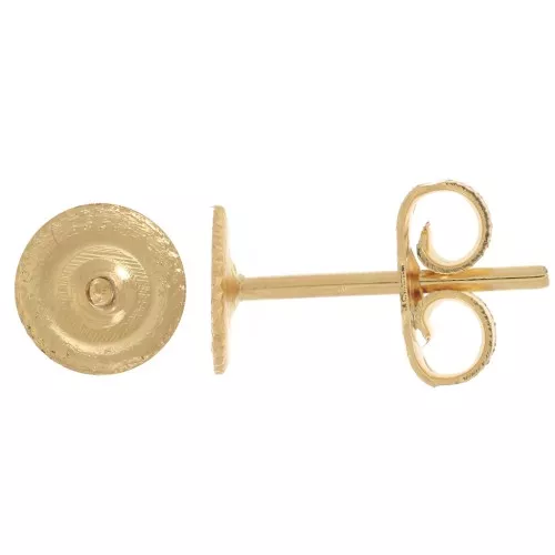 Pendientes con trasera disco 6 mm Dorado con oro finox4