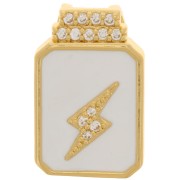 Colgante rayo de óxido de zirconio y resina epoxi 17x11mm - Dorado - Blanco