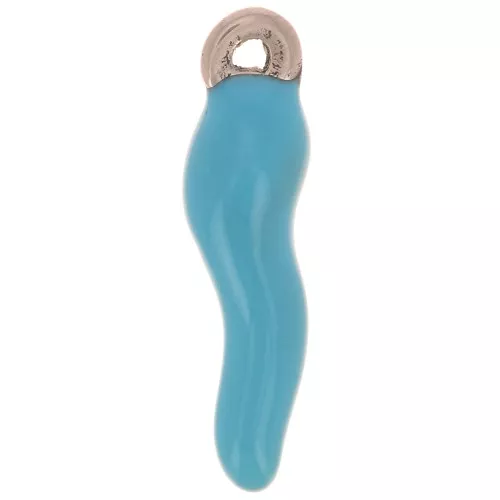 Charm de resina epoxi de 17,5x4,5 mm - Acero inoxidable 304 - Azul claro x1