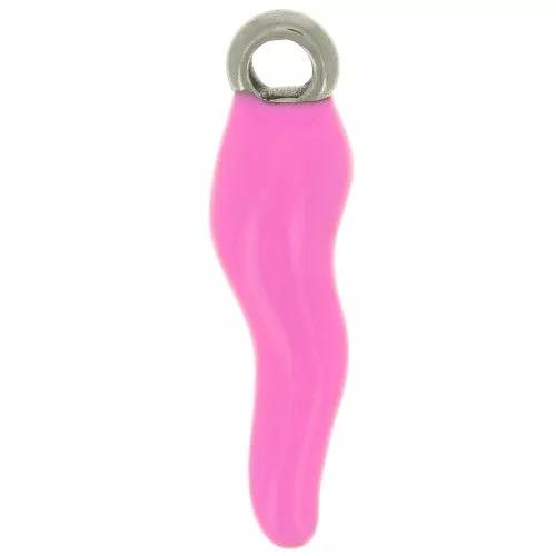Charm de resina epoxi de 17,5x4,5 mm - Acero inoxidable 304 - Rosa x1